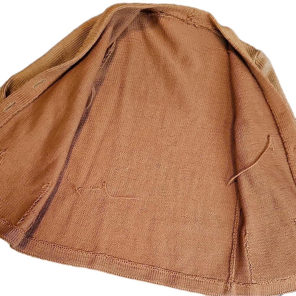 Vintage Women's Burnt Orange Knit Owl V-Neck Button-Front Cardigan Sweater XS/ S - Picture 6 of 8
